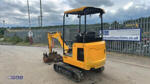 2022 JCB 16C rubber tracked excavator (s/n 3206050) with 3 buckets, blade, piped, expanding tracks & canopy - 3