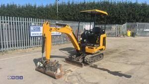 2019 JCB 15C rubber tracked excavator (s/n 2710400) with 3 buckets, blade, piped & canopy