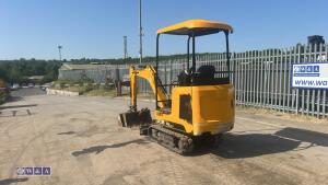 2019 JCB 15C rubber tracked excavator (s/n 2710400) with 3 buckets, blade, piped & canopy - 15