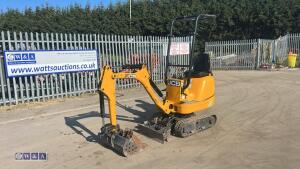2022 JCB 8008 rubber tracked excavator (s/n 3165715) with 3 buckets, blade, piped, expanding tracks & ROPS