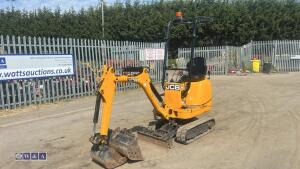 2022 JCB 8008 rubber tracked excavator (s/n 3165714) with 3 buckets, blade, piped, expanding tracks & ROPS