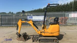 2022 JCB 8008 rubber tracked excavator (s/n 3165714) with 3 buckets, blade, piped, expanding tracks & ROPS - 2