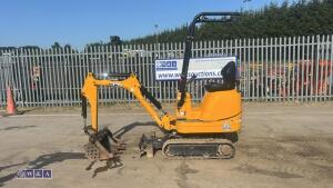 2022 JCB 8008 rubber tracked excavator (s/n 3090519) with 3 buckets, blade, piped, expanding tracks & ROPS - 2