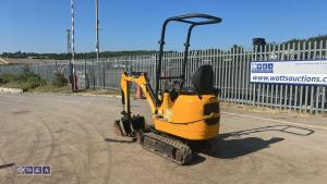 2022 JCB 8008 rubber tracked excavator (s/n 3165768) with 3 buckets, blade, piped, expanding tracks & ROPS - 2