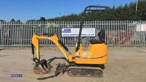 2022 JCB 8008 rubber tracked excavator (s/n 3165768) with 3 buckets, blade, piped, expanding tracks & ROPS - 4