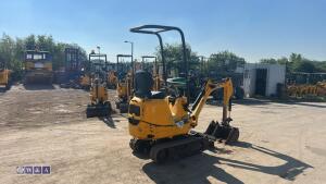 2022 JCB 8008 rubber tracked excavator (s/n 3165768) with 3 buckets, blade, piped, expanding tracks & ROPS - 8