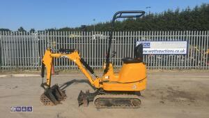 2022 JCB 8008 rubber tracked excavator (s/n 3165643) with 3 buckets, blade, piped, expanding tracks & ROPS - 2