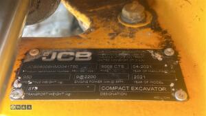 2021 JCB 8008 rubber tracked excavator (s/n 3041780) with 3 buckets, blade, piped, expanding tracks & ROPS - 23