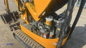 2021 JCB 8008 rubber tracked excavator (s/n 3041802) with 3 buckets, blade, piped, expanding tracks & ROPS - 12