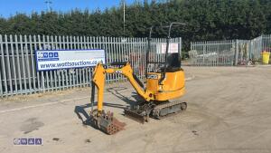 2021 JCB 8008 rubber tracked excavator (s/n 3090466) with 3 buckets, blade, piped, expanding tracks & ROPS