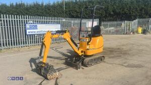 2021 JCB 8008 rubber tracked excavator (s/n 3090453) with 3 buckets, blade, piped, expanding tracks & ROPS