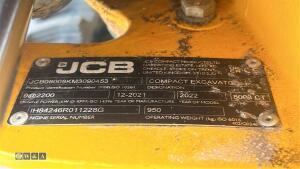 2021 JCB 8008 rubber tracked excavator (s/n 3090453) with 3 buckets, blade, piped, expanding tracks & ROPS - 23