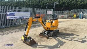2021 JCB 8008 rubber tracked excavator (s/n 3090389) with 3 buckets, blade, piped, expanding tracks & ROPS