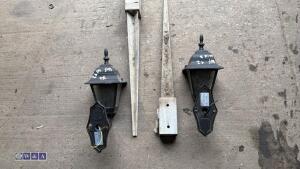 2 x outdoor lights c/w stands - 2
