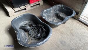 2 x plastic ponds & 240v water pump