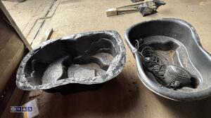 2 x plastic ponds & 240v water pump - 4