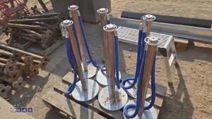 Quantity of chrome barriers c/w ropes / clips - 2