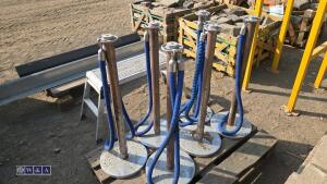 Quantity of chrome barriers c/w ropes / clips - 3