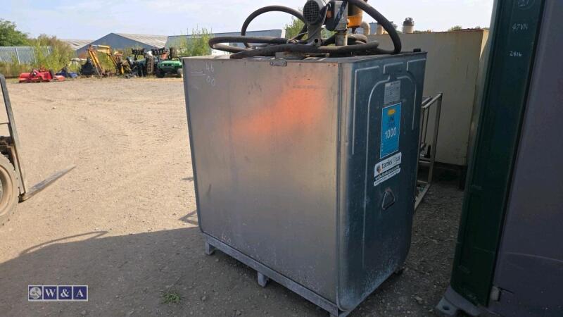 1000ltr uni tank c/w electric pump & delivery hose