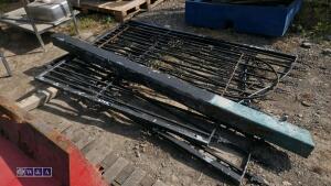 2 x ornate metal driveway gates & post to suit approx 8ft opening & ornate metal pedestrian gate