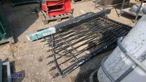 2 x ornate metal driveway gates & post to suit approx 8ft opening & ornate metal pedestrian gate - 2