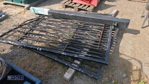 2 x ornate metal driveway gates & post to suit approx 8ft opening & ornate metal pedestrian gate - 3
