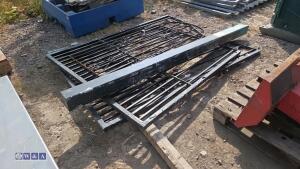 2 x ornate metal driveway gates & post to suit approx 8ft opening & ornate metal pedestrian gate - 4