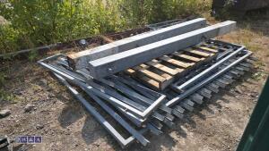 Pair of palisade gates, posts & infill panels