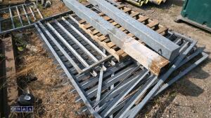 Pair of palisade gates, posts & infill panels - 4