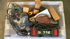 Box of palm & belt sanders - 4
