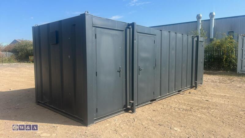 Grey toilet/shower container