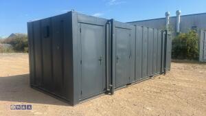 Grey toilet/shower container