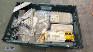 Tray of door handles, locks etc
