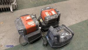2 x HUSQVARNA batteries & 3 x chargers (598)(200)(201) - 4