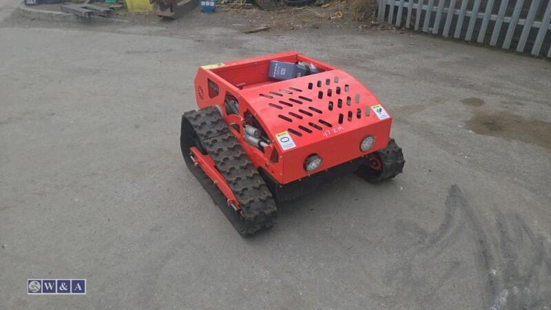 Rubber tracked petrol remote control mower (unused)