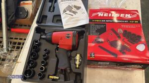 NEILSON 17pc pneumatic impact wrench c/w case