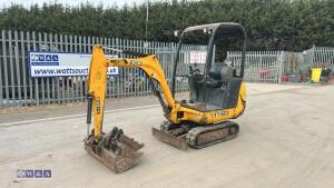 2010 JCB 801.4 rubber tracked excavator (s/n H01626179) with 5 buckets, blade & piped