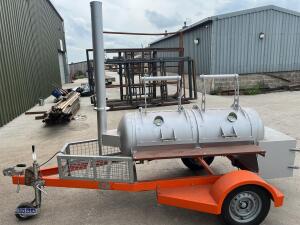 Custom built fast tow Smoker / BBQ oven, two door, 4-rack oven. removable chimney, thermostats (unused) (viewing by appointment to be sold off site Huddersfield HD5) - 3
