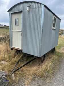 HIRSTLE FABRICATIONS Shepherds hut built on iron wheeled turntable chassis (12ft x 7ft) (to be sold off site Huddersfield HD5) - 2