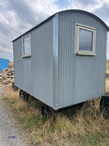 HIRSTLE FABRICATIONS Shepherds hut built on iron wheeled turntable chassis (12ft x 7ft) (to be sold off site Huddersfield HD5) - 4