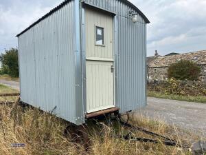 HIRSTLE FABRICATIONS Shepherds hut built on iron wheeled turntable chassis (12ft x 7ft) (to be sold off site Huddersfield HD5) - 5