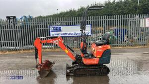 2015 KUBOTA K008-3 rubber tracked excavator (s/n JKU0081A0H26596) c/w 3 x buckets, blade, piped, expanding tracks & ROPS - 4