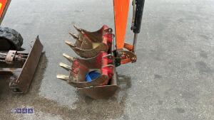 2015 KUBOTA K008-3 rubber tracked excavator (s/n JKU0081A0H26596) c/w 3 x buckets, blade, piped, expanding tracks & ROPS - 8