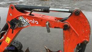 2015 KUBOTA K008-3 rubber tracked excavator (s/n JKU0081A0H26596) c/w 3 x buckets, blade, piped, expanding tracks & ROPS - 9
