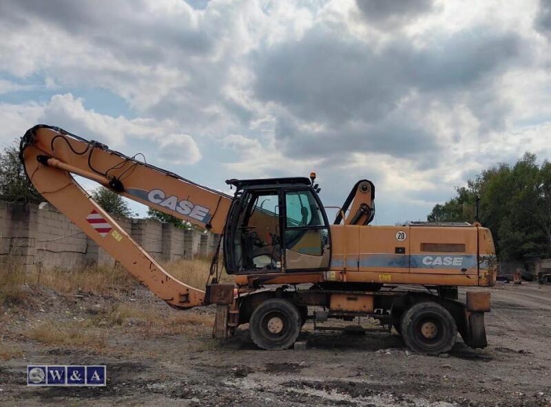2011 CASEWX210 long reach scrap handler (s/n: LB03892) with raise & lower cab, solid tyres. (Engine dead))