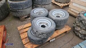 6 x trailer wheels & tyres (195/55R10C)