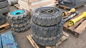 Pallet of forklift wheels & tyres