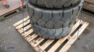 Pallet of forklift wheels & tyres - 4