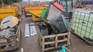 Crate of mower spares
