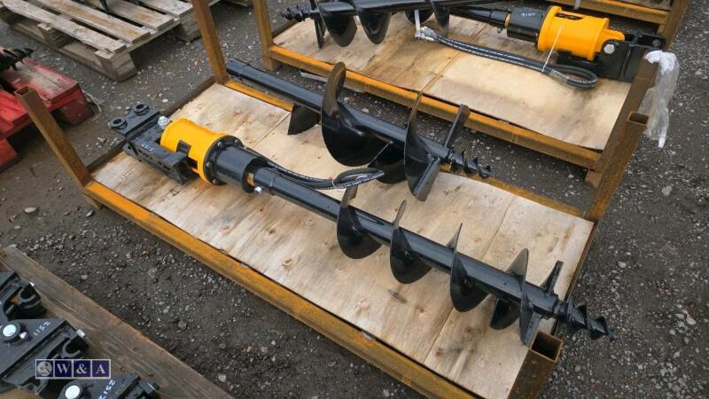 Hydraulic machine auger, 2 x flights & lines